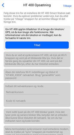 Giv tilladelser under HT400 opsætningen