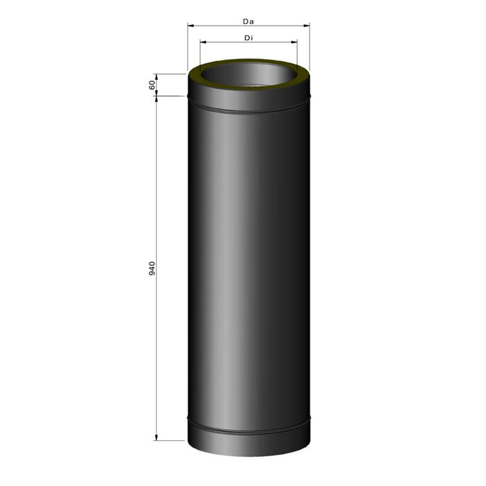 Stålskorsten ø80 isoleret 1000mm