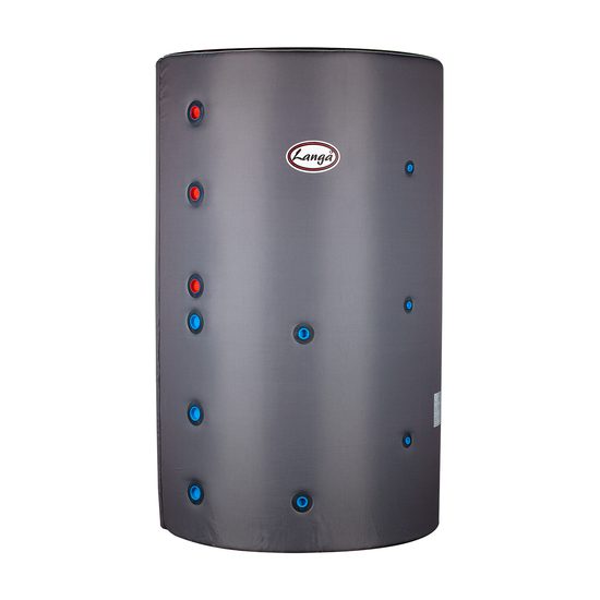 Isoleret akkumuleringstank med solspiral 1000 liter