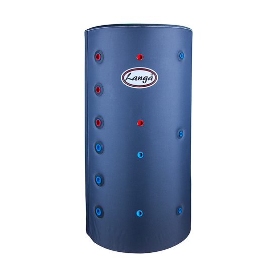 Isoleret akkumuleringstank med sol- og sanitetsspiral 140 liter