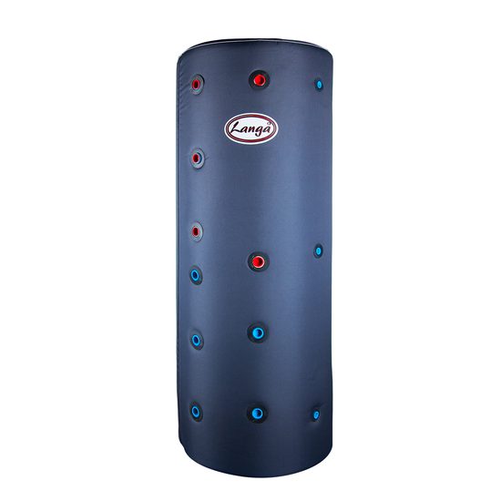 Isoleret akkumuleringstank med sol- og sanitetsspiral 200 liter