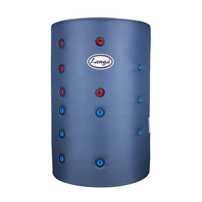 Isoleret akkumuleringstank med sol- og sanitetsspiral - 300 liter