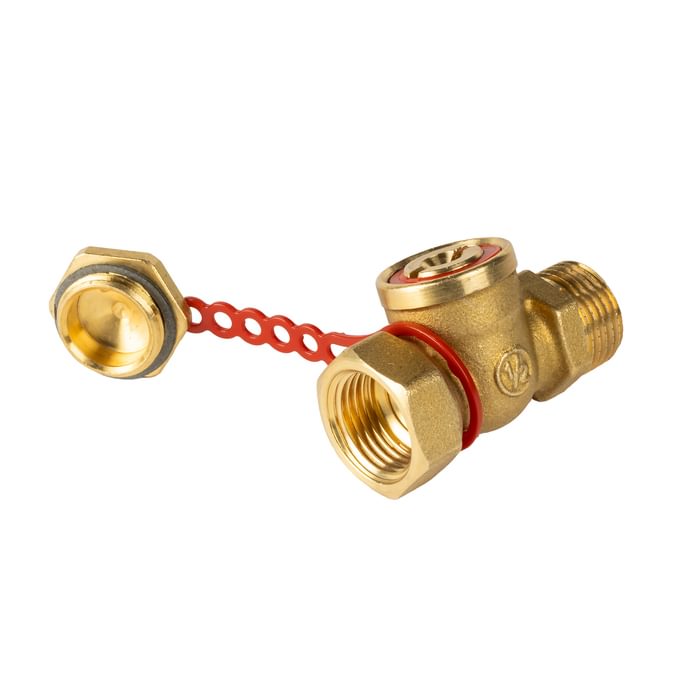 Tømmeventil 1/2" m/muffe og prop