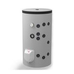 Fritstående solvarmebeholder med 2 spiraler, 150 liter