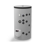 Fritstående solvarmebeholder med 2 spiraler og elektronisk kontrol, 150 liter